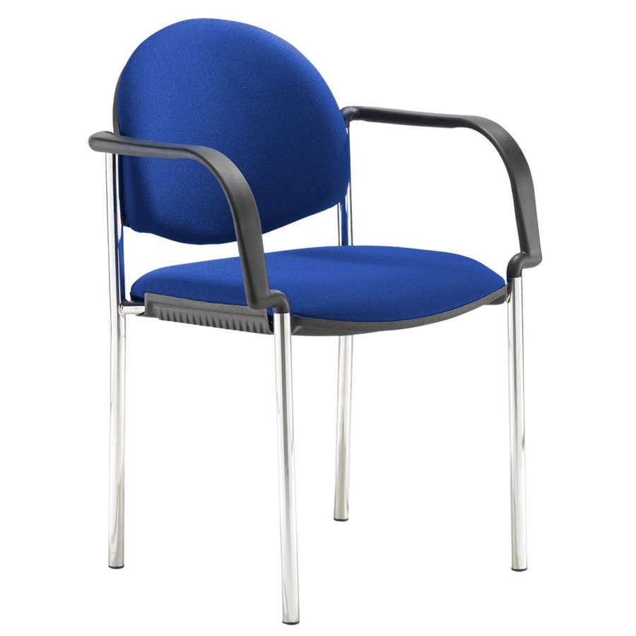 Coda Fabric Stackable Visitor 4 Leg Chrome Chair